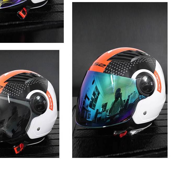 OF562镜片ls2半盔挡风镜OF-MHR-84配件镜片防晒挡风玻璃日夜用四