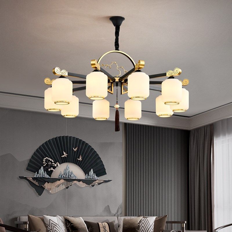新吊扇灯客厅吊灯新款别墅复式楼电扇灯餐饮包厢火锅店灯,家装灯饰光源,风扇灯,淘宝优惠券,粉丝福利购,淘宝优惠卷
