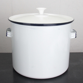 加厚深搪瓷汤米桶纯白茶水桶油桶酵素桶明火耐腐蚀酸碱缸茶实验桶