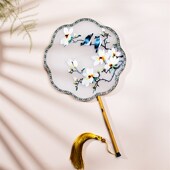 苏绣团扇手工面刺绣扇子古风汉服手持物蚕丝扇真丝苏州扇破云扇