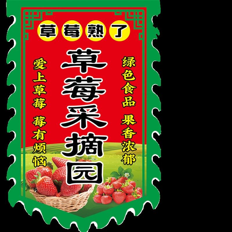 草莓采摘园广告旗子定制面仿古旗帜制作摆摊水果店果汁广告挂布,文具电教/文化用品/商务用品,旗帜/锦旗,淘宝优惠券,粉丝福利购,淘宝优惠卷
