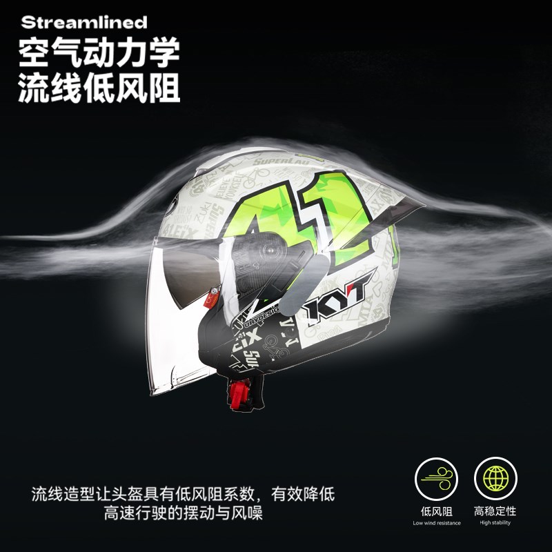 kyt意大利双镜片半盔夏季摩托车头盔四季个性轻便街道四分之三盔