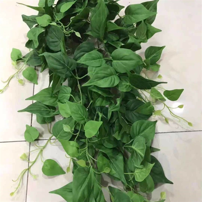 仿真把束1米绿萝壁挂垂吊装饰绿植叶子绢花猪心叶室内外插花造景