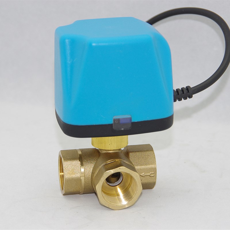 电动球阀开关二线常开常闭式电磁阀两线电动二通三通球阀24AC220V