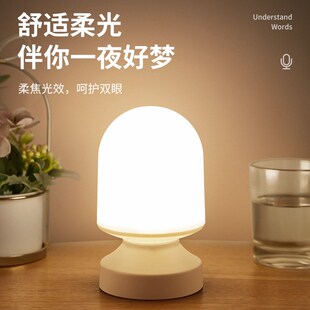 充电款 工智能语音控制灯说话声控感应七彩床头氛围灯