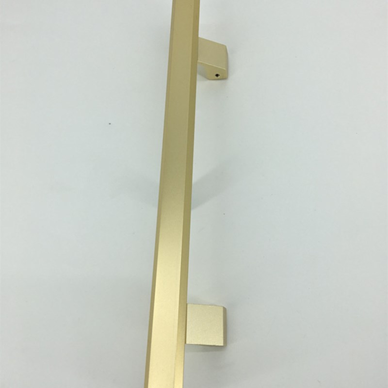 无框玻璃门推拉门把手移门大拉手铝合金重型2孔距木门明装黑色