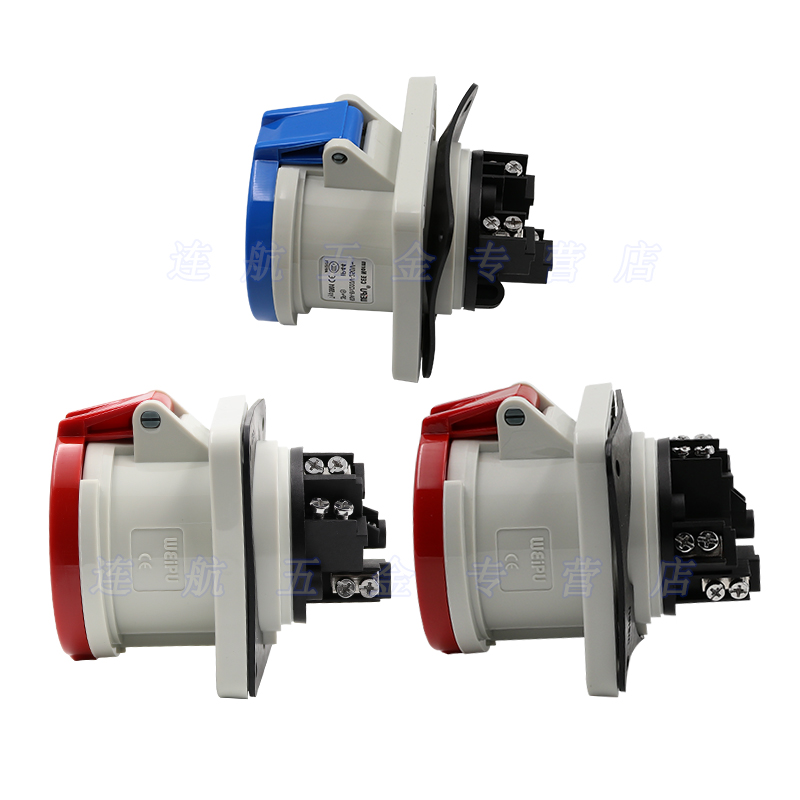 工业插座---5芯明装暗装直式斜式插座TYP连接器防水IP