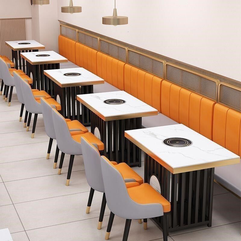 火锅桌子电磁炉一体岩板大理石实木商用烤肉无烟沙发桌椅卡座,住宅家具,岩板餐桌,淘宝优惠券,粉丝福利购,淘宝优惠卷