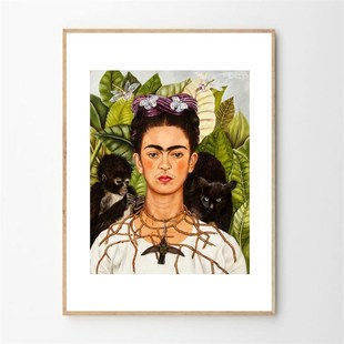li多款Fid弗里达卡罗画家自画像肖像装饰画海报