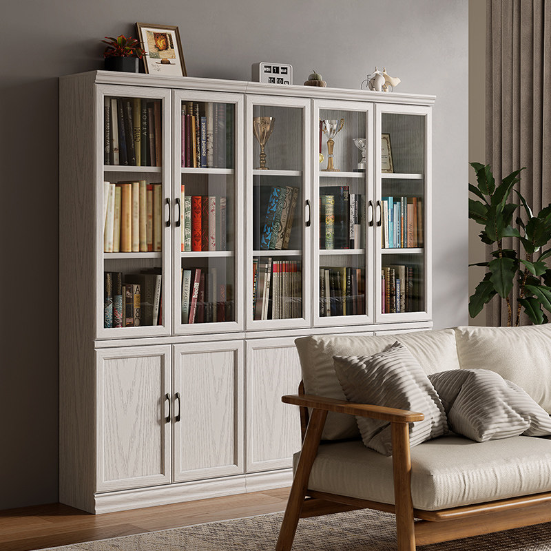 去客厅化书柜一体整墙带玻璃门家用陈列柜展示柜落地靠墙实木书架,住宅家具,组合书柜,淘宝优惠券,粉丝福利购,淘宝优惠卷