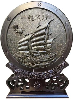 云南普洱茶雕工艺品 客厅家居装饰茶饼 现代创意桌面送礼