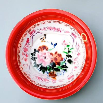 结婚庆老式搪瓷盆洗脸盆家用的加厚红色喜盆O铁盆大号唐瓷厨房陶