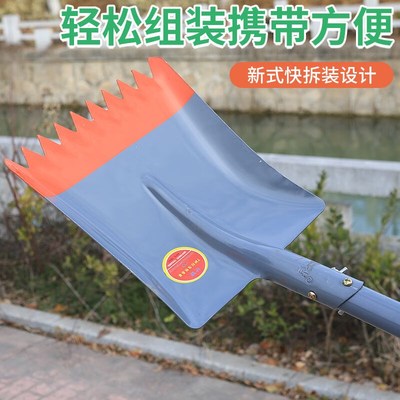 笠农铁锹铲子碴石铲长铁铁锨钢锹方锹荒种菜农用工具钢加强