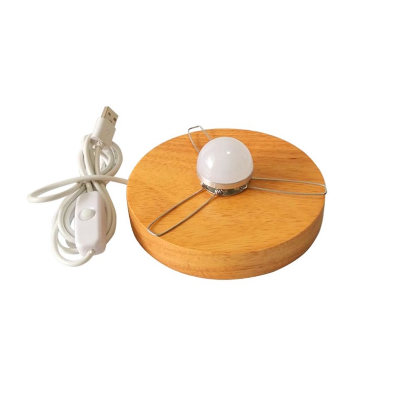 UB接口插圆球麻球玻璃灯罩台灯底座三叉卡簧灯座DIY台灯木质