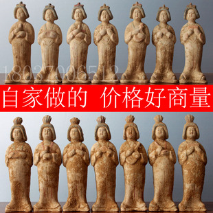 仿古仕女陶器俑乐俑古玩收藏艺术品复制定制家居装饰仿唐仕女