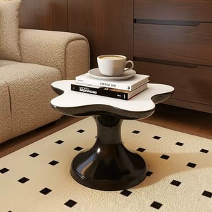 中古风客厅落地梅型茶几家用角几沙发旁边桌瓣小户型边几