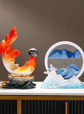 流沙画沙漏客厅创意解压家居书房博古架玄关柜子装饰品新