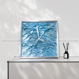 三维波挂钟客厅卧室桌面桌面挂钟入口电视柜装饰画挂钟