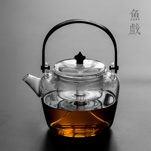 耐高温家用加厚玻璃煮茶壶大容量电陶炉黑白茶蒸茶器提梁壶烧茶壶
