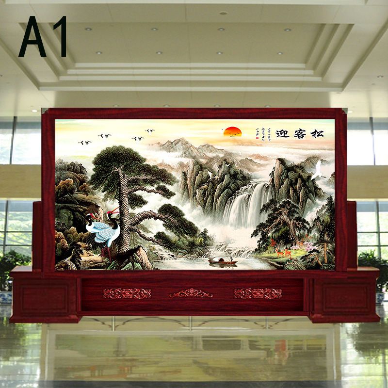 实木屏风隔断墙客厅进门