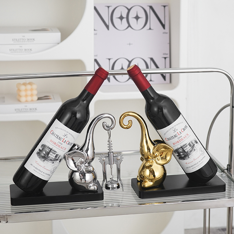 简约现代大象红酒托酒架托置物架轻奢客厅酒柜电视柜.餐边柜摆件