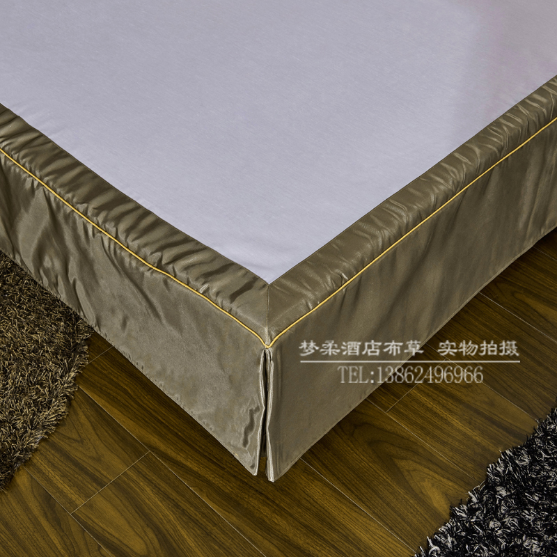 宾馆酒店床上用品床裙定制床裙罩带床面式床裙套W单件多色可选