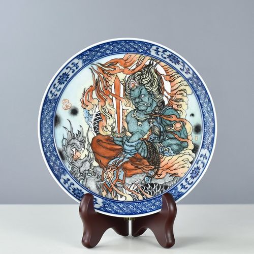 圣山设计师款青唐卡粉彩手绘壶承盘摆盘茶具茶具承盘