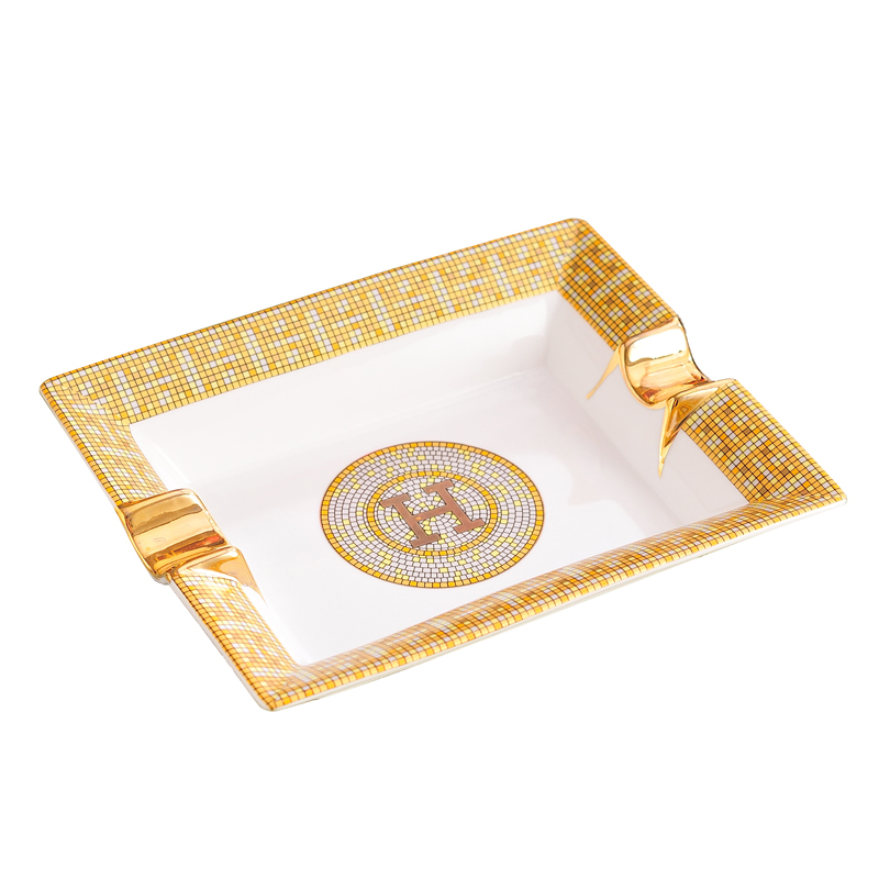 欧式陶瓷烟灰缸客厅茶几创意复古大号办公室KTV酒店雪茄爱马