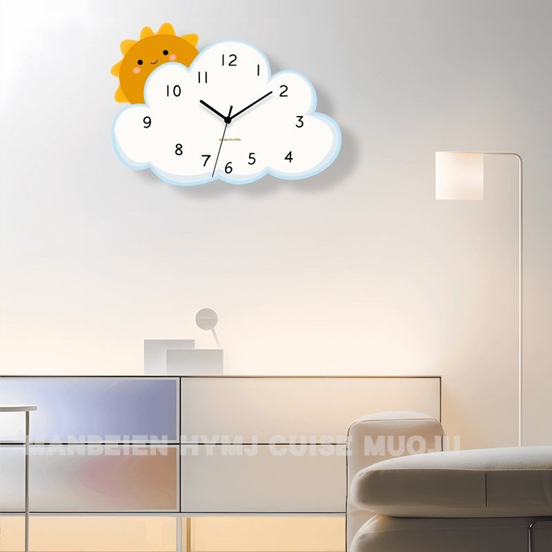 儿童房卧室挂钟新款客厅家用创意钟表现代挂墙时钟免打孔,家居饰品,挂钟,淘宝优惠券,粉丝福利购,淘宝优惠卷