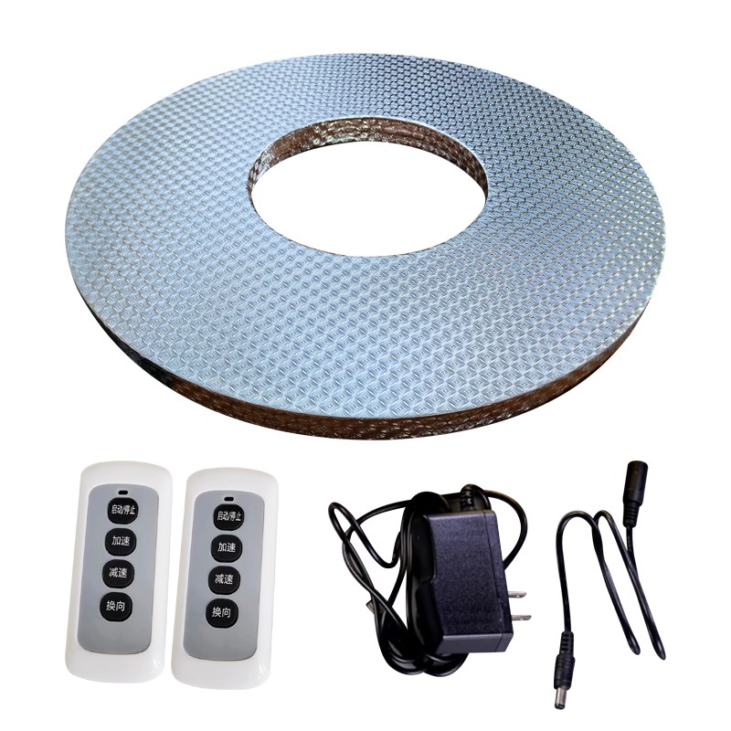 触控无线充电款电动转盘器静音遥控自动旋转台大圆餐桌底座家酒店