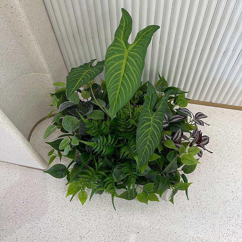 仿真绿植绿萝波斯叶花槽花箱栅栏定制花艺酒店商场店铺植物墙装饰