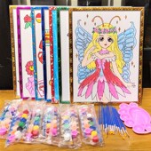 儿童画画涂色泡沫板广场涂鸦画板颜料水彩画水粉画摆摊装