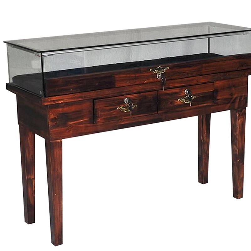 实木饰品展示柜仿古玉器展柜做旧饰品柜产品展柜复古珠宝首饰柜台