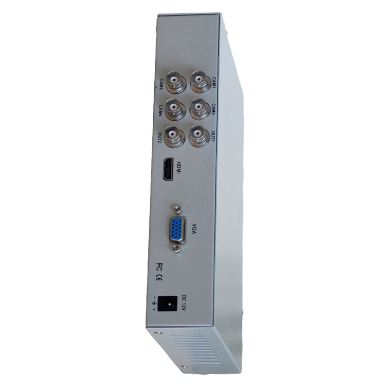 监控画面分割器 同轴高清TVI/AHD/CVI 4画面视频分割器带VGA/HDMI