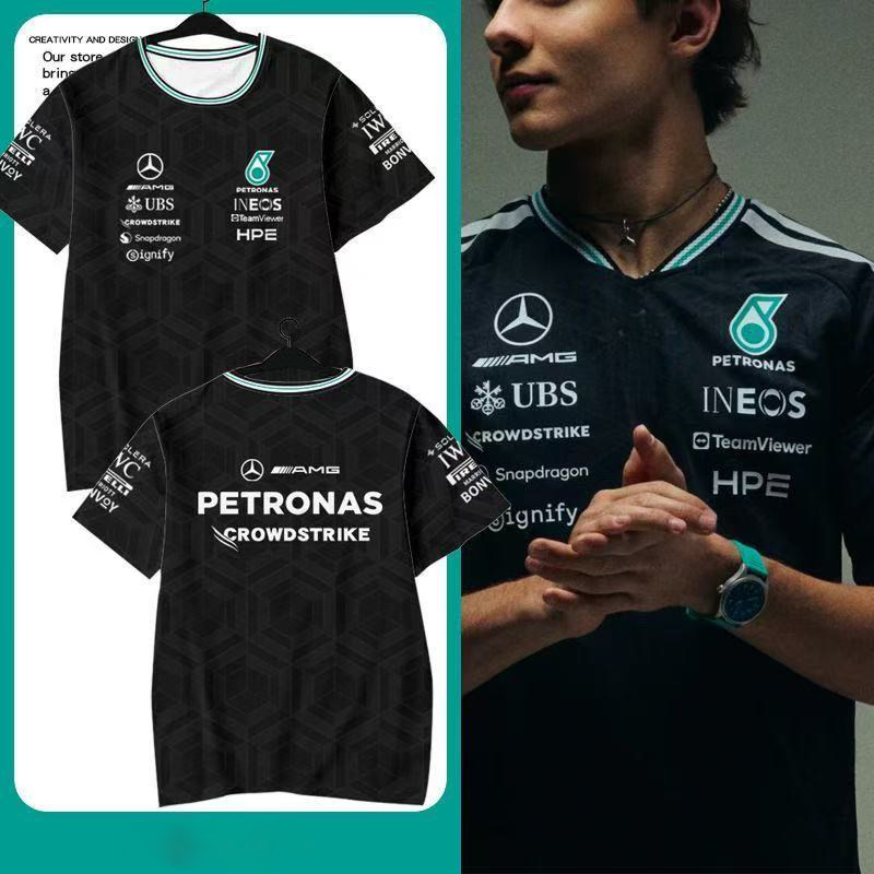 2026奔F1车队服驰拉塞尔方程式赛车服车迷速干短袖T恤衫男女半袖