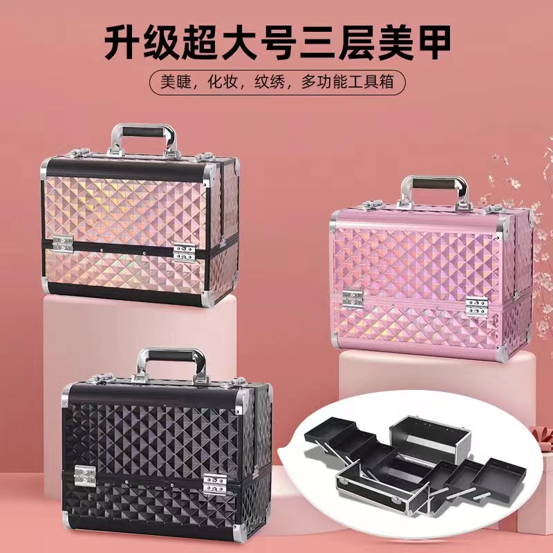 纹绣工具箱大容量l化妆箱专业跟妆师美睫美容美甲纹眉沐足箱手提