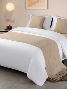 床旗床尾巾家用奢华酒店宾馆床盖民宿新样板房中式纯色床迪鹏