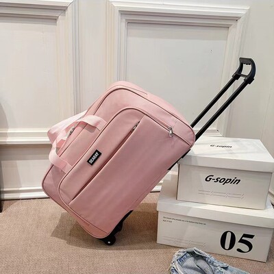 韩版新款旅游包手提带轮旅行包大