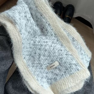 桐庐含羊毛针织围巾女冬季高级感百搭保暖学生护颈毛线围脖潮