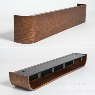 衣架入户门收纳架带挂钩衣帽架置物 长促现货木质墙上置物架隐藏式