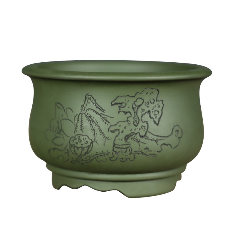 紫砂花盆小号微型兰花专用盆陶瓷多肉老桩兰盆栽透气吸水复古花盆