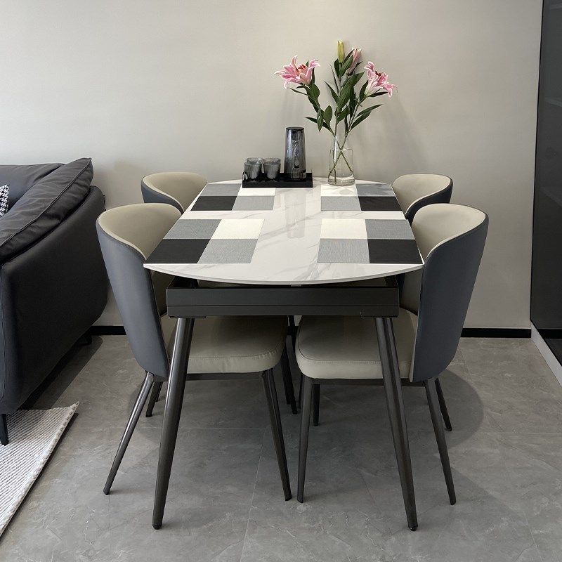 梵普森伸缩圆桌小户型家用方圆岩板餐桌椅意式极简,住宅家具,岩板餐桌,淘宝优惠券,粉丝福利购,淘宝优惠卷