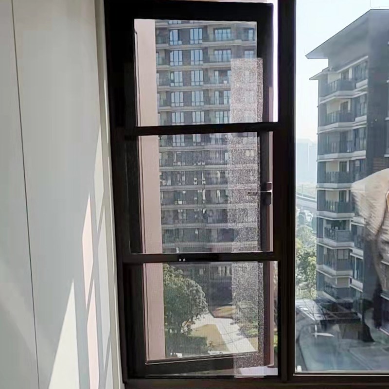滑盖锁纱窗可拆卸清洗三段式纱窗纱门防盗纱门防护栏带纱窗口袋锁