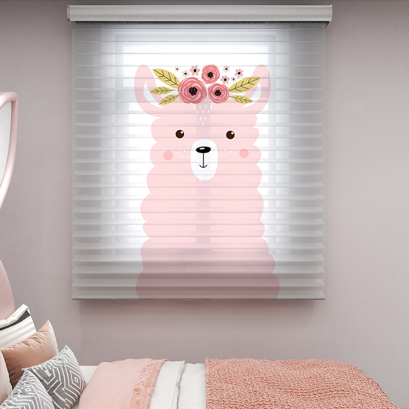 伊美芬免打孔香格里拉帘儿童房卧室柔纱帘遮光升降卷帘窗帘百叶帘