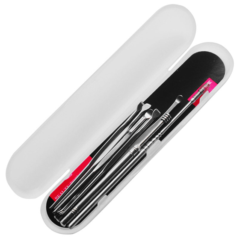 不锈钢掏耳朵耳勺采耳工具家用装挖耳屎洞夹耳垢理鹅毛棒镊子