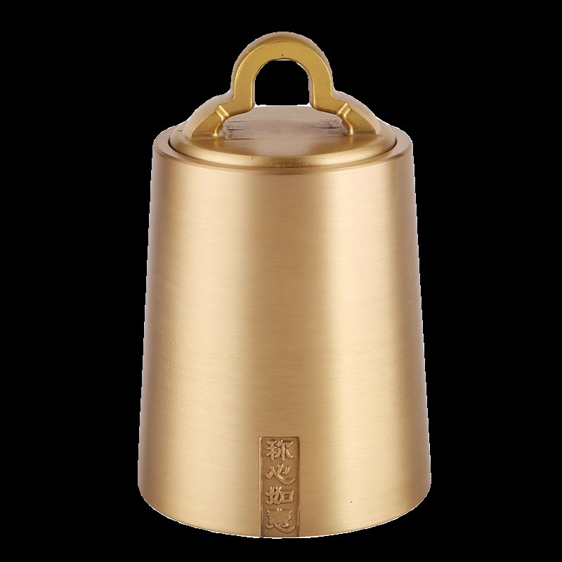 称心如意黄铜秤砣摆件精雕招米金色聚宝储藏罐盆办公室砝码工艺品