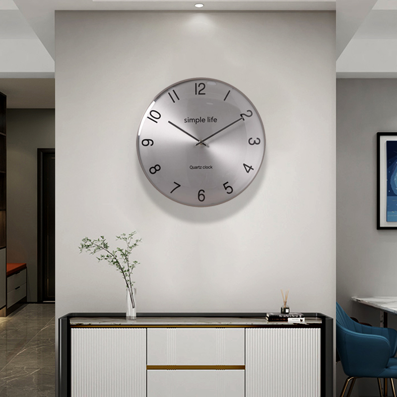客厅2023新i款简约大气钟表现代免打孔创意时钟轻奢挂墙网红小挂