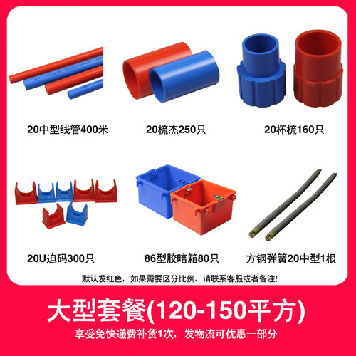 中财管道PVC-U穿电线护套管套餐绝缘阻燃组合一套遇火不燃不导电