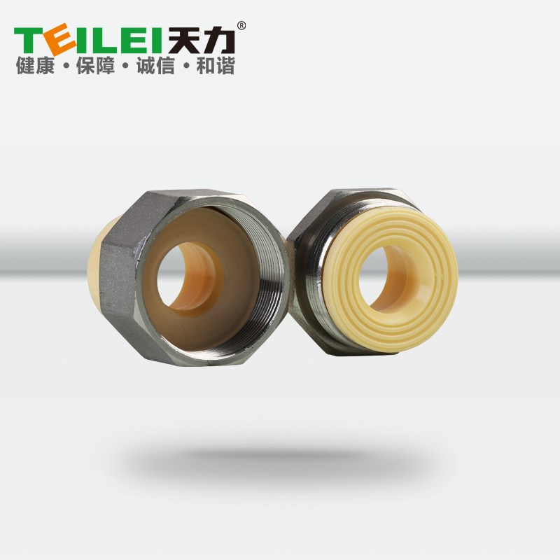 天力管水管 PPR 材质水管 抗菌分管承口活接头