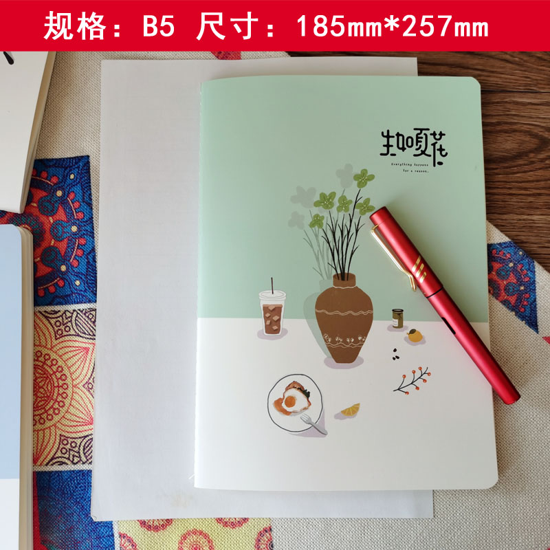 本K学生笔记本子 B5大软面抄缝线本加厚课堂记事本子